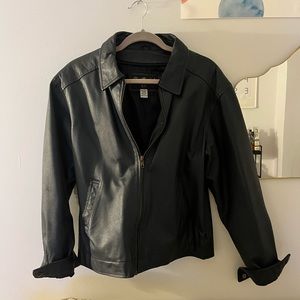 Vintage Blue Leather Jacket